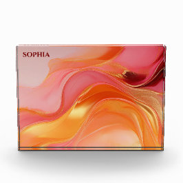 Cor-de-rosa Abstrato-laranja moderno e Dourado-