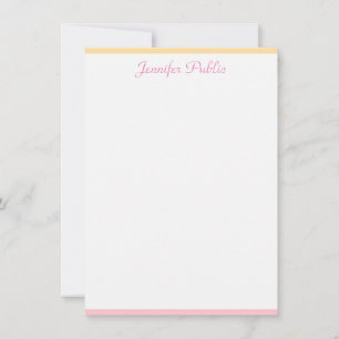 Cor-de-rosa Amarelo Moderno Nome Manuscrito Modelo