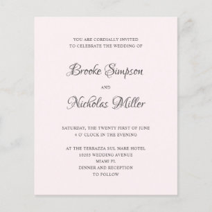 Cor de Rosa   BAIXO CUSTO Casamento Mínimo Elegant