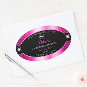Cor-de-rosa brilhante preto e luxuoso com etiqueta