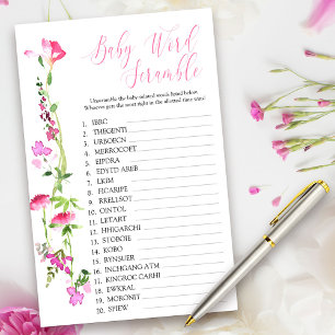 Cor-de-rosa, Chá de Palavra de Flor Selvagem
