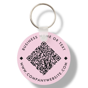 Cor de Rosa Chaveiro de Código QR personalizado
