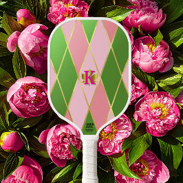 Cor-de-rosa-chic e Estilo Verde Monograma