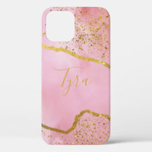 Cor-de-rosa com iPhone / iPad Dourado brilhante
