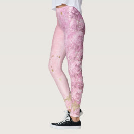 Cor-de-rosa, Damask Grunge - Leggings
