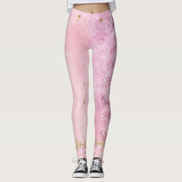 Cor-de-rosa, Damask Grunge - Leggings