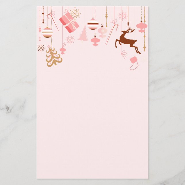 Cor-de-rosa das decorações do Natal moderno (Frente)