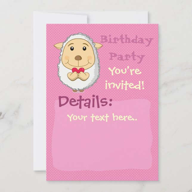 Cor-de-rosa do convite à ovelha (Frente)