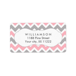 cor-de-rosa e cinza com etiquetas de endereço de c