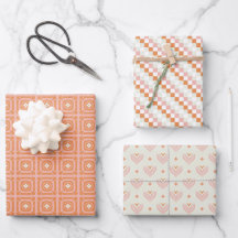 Cor-de-rosa e laranja 3 Conjunto de Papel de Enrol