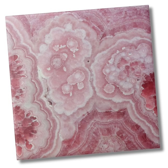 Cor-de-rosa moderno Na moda elegante (Elegant Stylish Modern Geode Stone Light Pink Ceramic Tile)