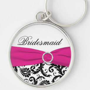 Cor-de-rosa, preto, branco, Damasco, Chaveiro