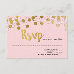 Cor de Rosa Resposta RSVP de Confetti Bat Mitzva
