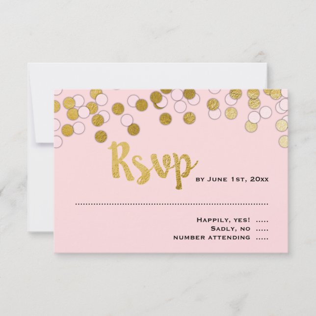 Cor de Rosa | Resposta RSVP de Confetti Bat Mitzva (Frente)