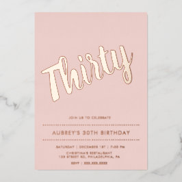 Cor de rosa rosa rosa moderno, aniversário de 30 a