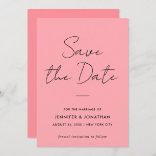 Cor-de-rosa simples com Modelo moderno manuscrito