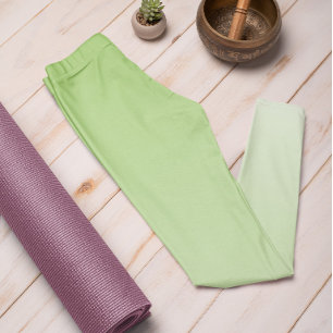 Cor de Tendência do Ombre Verde Kiwi - Leggings do