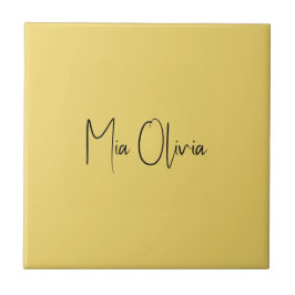 Cor de tendência - Nome amarelo suave Azulejo cerâ