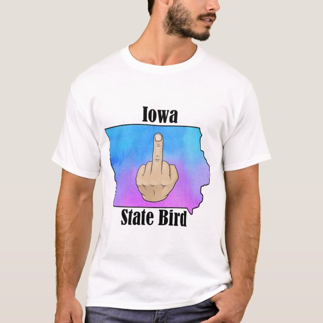 Cor do dedo médio da camisa do estado de Iowa (Frente)