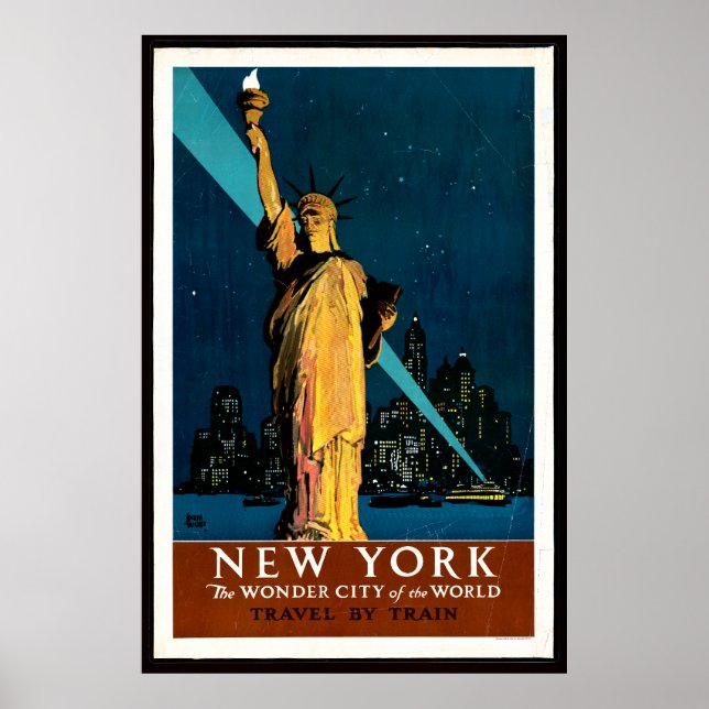 Cor do Poster de viagens de Nova York. 1927 (Frente)