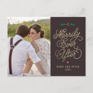 COR EDITÁVEL Merrily Ever Após Cartão Postal de Fé