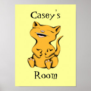 Cor feita sob encomenda e poster de riso do gato