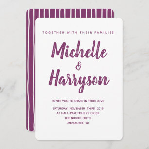 Cor mínima   Roxo   Convite Para Casamento