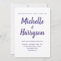 Cor mínima | Ultra Violeta | Convite Para Casament