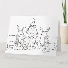 Cor no Cartão de Natal de Animais