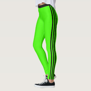 Cor Personalizada das Leggings Verdes Neon Stripe 