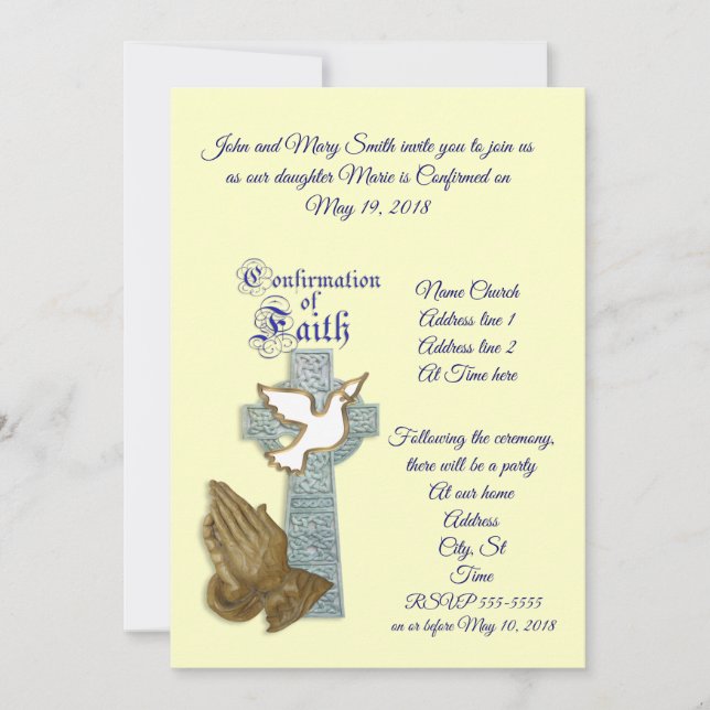 Cor personalizada do Convite de Confirmação (Frente)