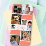 Cor Personalizada do Nome de Foto Simples 7 do Cor<br><div class="desc">Crie a sua própria capa de telefone personalizada de célula fotográfica personalizada e a cores, com um design de bloco de cores na sua escolha de cores, 7 imagens e o seu nome, monograma ou outro texto na sua escolha de estilos de fonte e cor (mostrado na tipografia moderna com...</div>