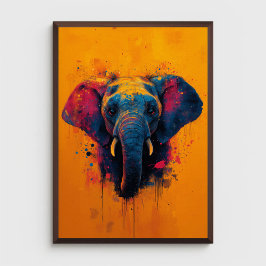 Cor Pôster Elefante Abstrato Animal Vida Selvagem