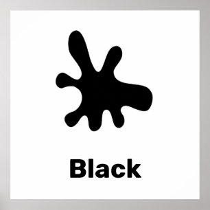 Cor preta com palavras poster