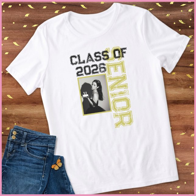 Cor Preta e Dourada 1 Foto Graduado da Turma de 20 (Criador carregado)