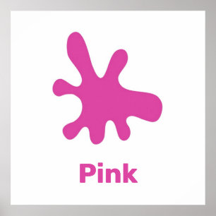 Cor rosa com palavras poster