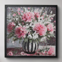 Cor rosa Flor de Cravagem Floral, Preto