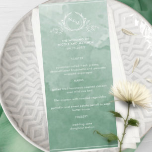 Cor Verde Chic, Menu Casamento Monograma