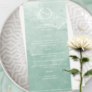 Cor Verde Verde Chic, Menu Casamento Monograma