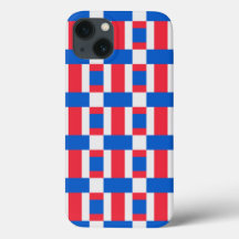 Cor Vermelha Branca E Azul Impressão Bloqueados