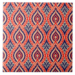 Cor vermelha-mágica Padrão floral indiano