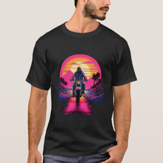 Cor vívida do motor na camiseta sunset