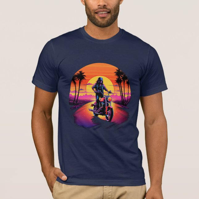 Cor vívida do motor na camiseta sunset (Frente)
