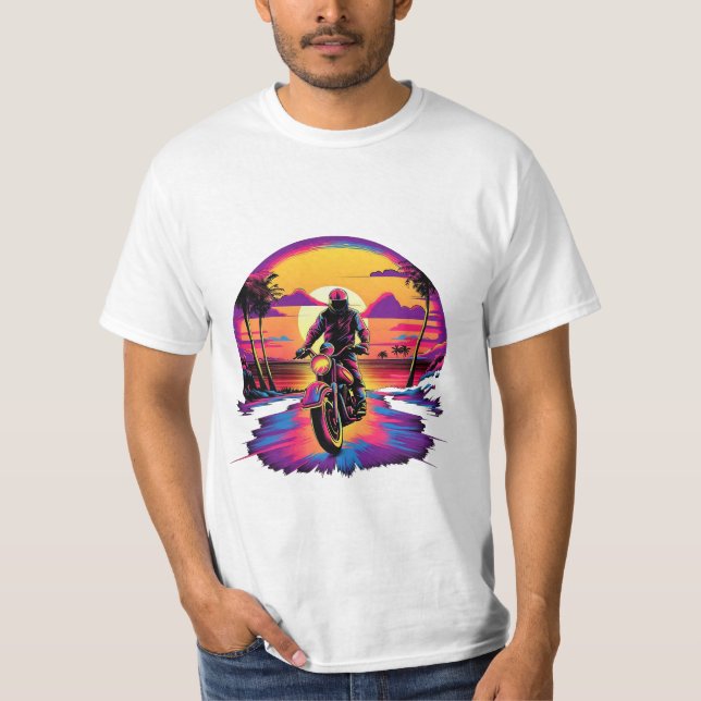 Cor vívida do motor na camiseta sunset (Frente)
