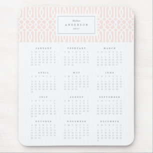 Cora o calendário anual Mousepad da treliça