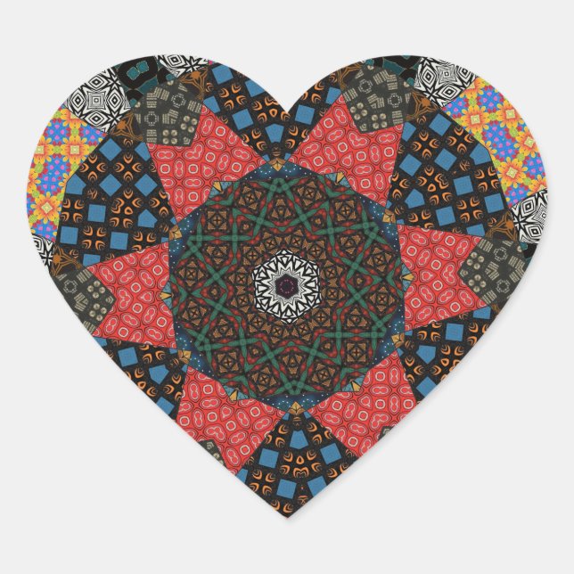 Coração Adesivo caleidoscópio (Frente)