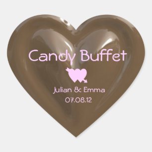 Coração adesivo cardíaco de chocolate de buffet doce PERS