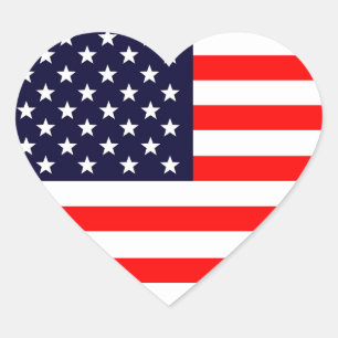 Coração Adesivo da Bandeira Americana