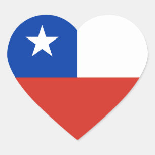 Coração Adesivo da Bandeira do Chile (Coração)