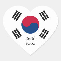 Adesivo da Coreia do Sul, Coração, Bandeira Corean